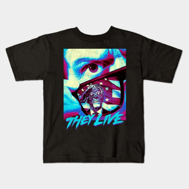 Distressed Classic Retro They Live Kids T-Shirt by OrcaDeep